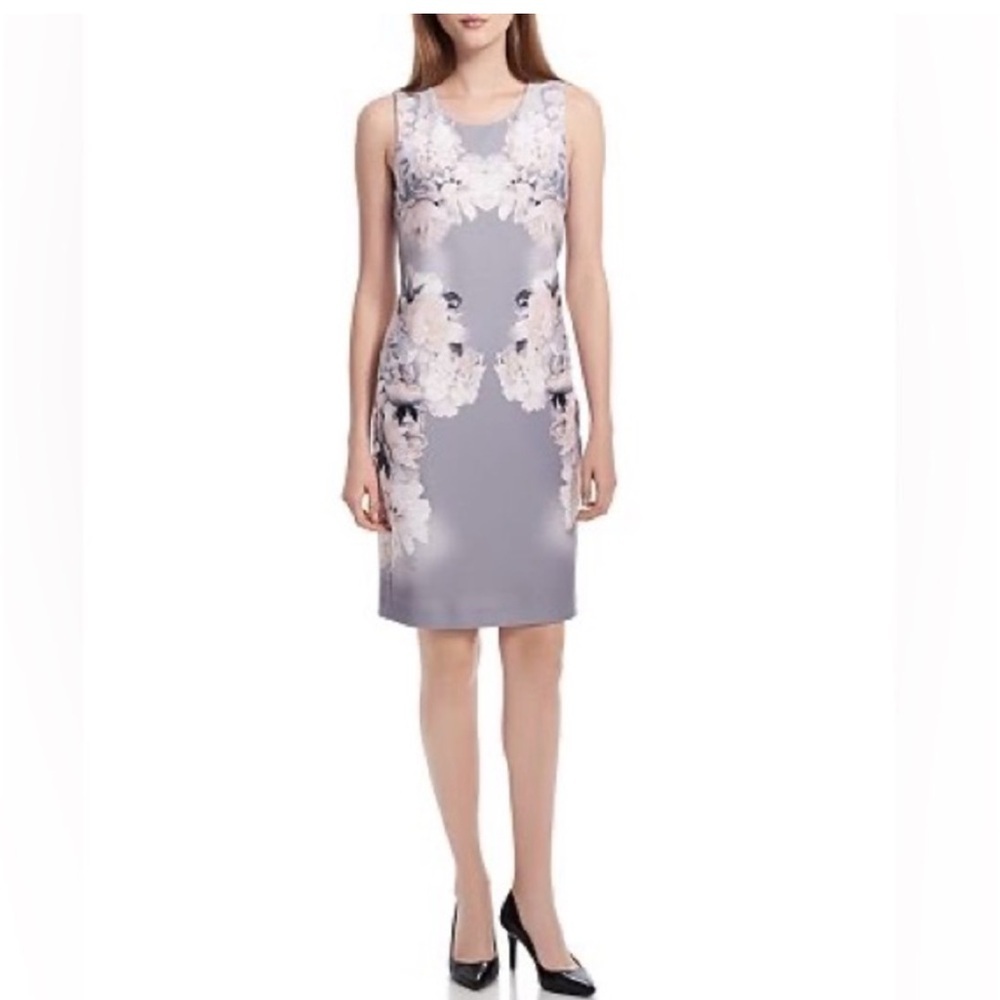 Calvin Klein Floral shift /back zipper dress sz 8 NWT